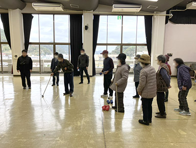 ボッチャ体験の様子